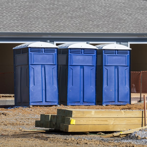 how often are the portable restrooms cleaned and serviced during a rental period in Newbury OH